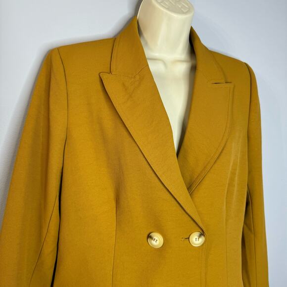 Gestuz LizaGZ Double Breasted Blazer Boxy Fit Relaxed Sz 36Small Mustard Yellow - Picture 5 of 15